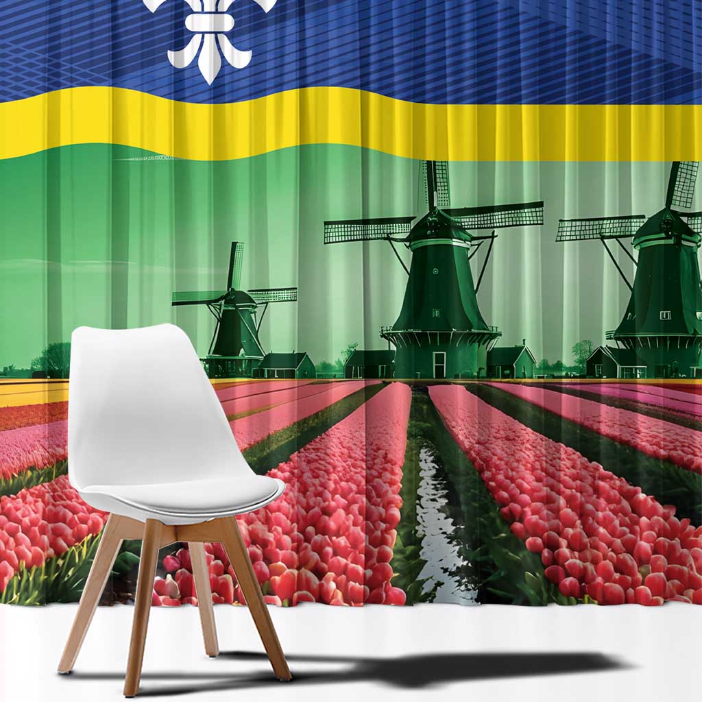 Netherlands Flevoland Province Window Curtain Flag Style