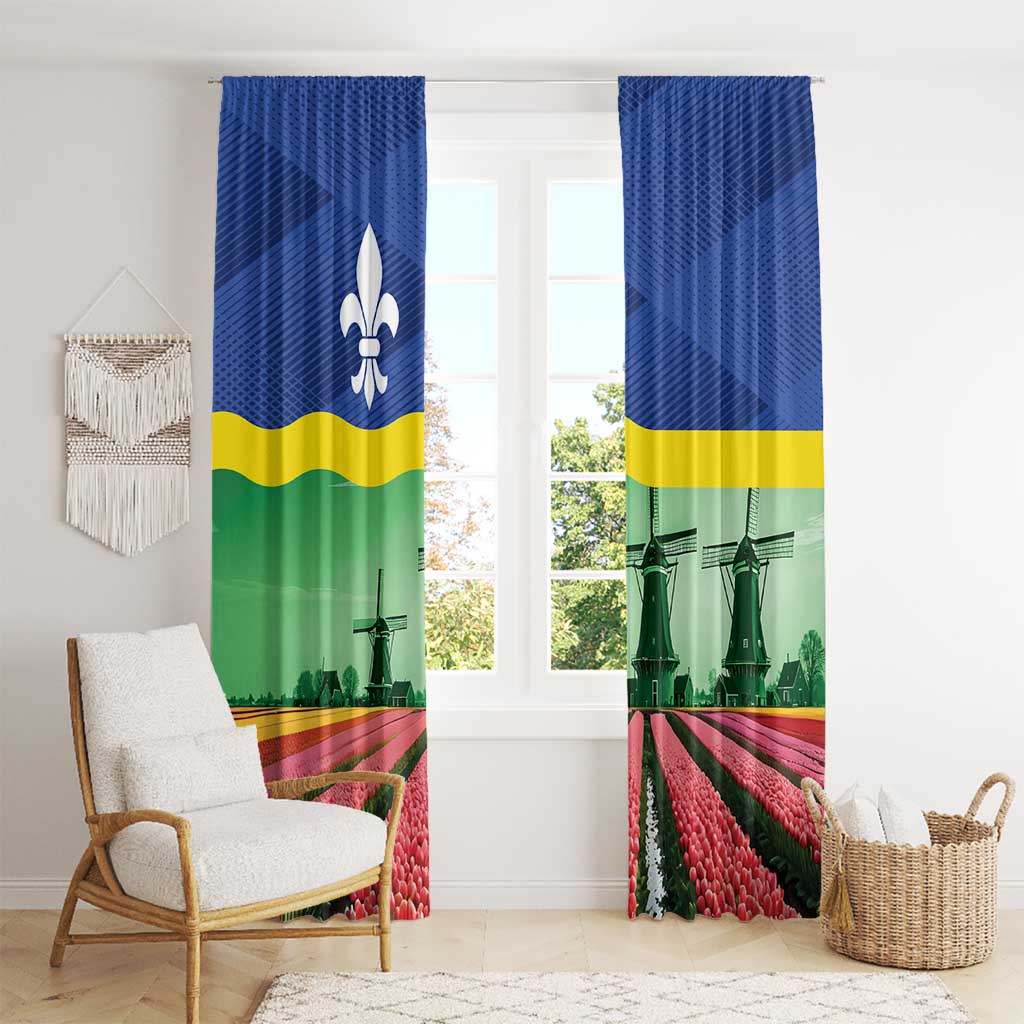 Netherlands Flevoland Province Window Curtain Flag Style