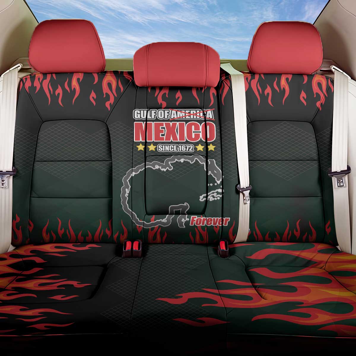 Gulf Of Mexico Since 1672 Back Car Seat Cover Golfo De Mexico and Forever