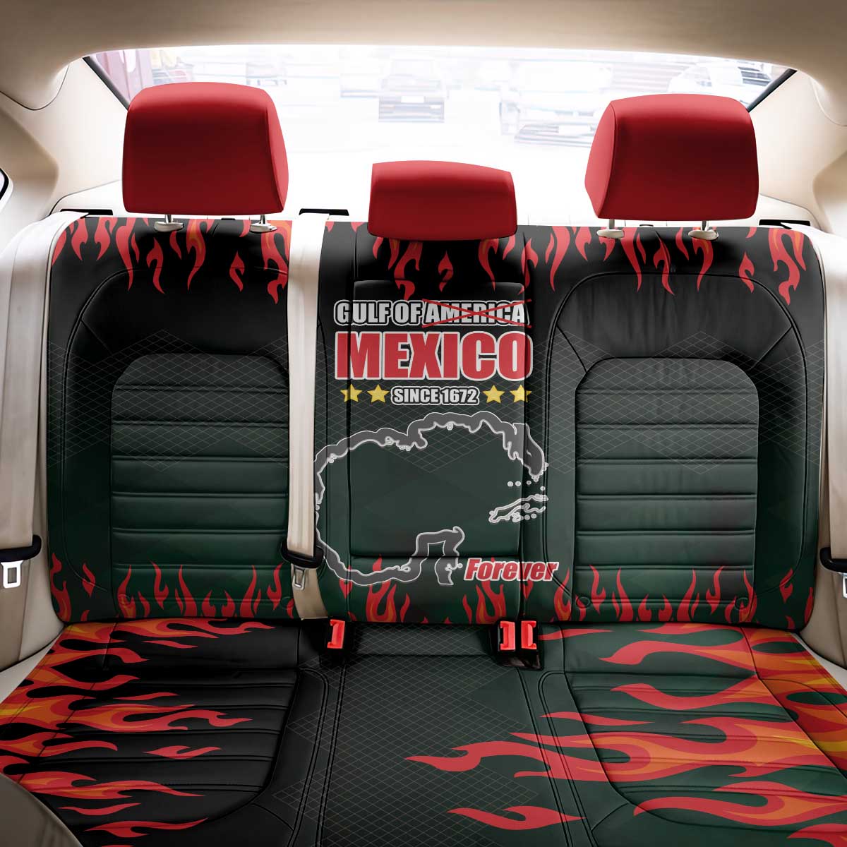 Gulf Of Mexico Since 1672 Back Car Seat Cover Golfo De Mexico and Forever