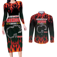 Gulf Of Mexico Since 1672 Couples Matching Long Sleeve Bodycon Dress and Long Sleeve Button Shirt Golfo De Mexico and Forever