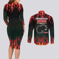 Gulf Of Mexico Since 1672 Couples Matching Long Sleeve Bodycon Dress and Long Sleeve Button Shirt Golfo De Mexico and Forever