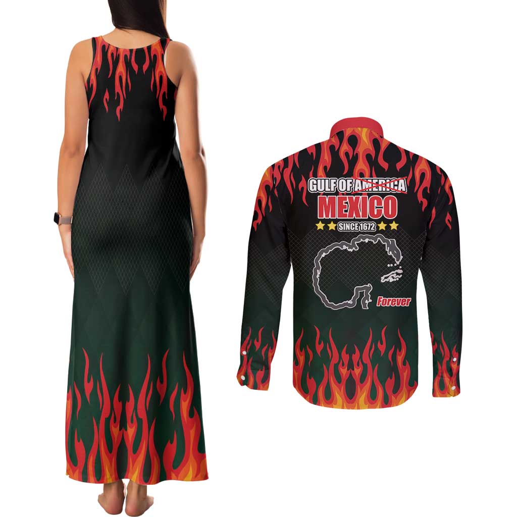 Gulf Of Mexico Since 1672 Couples Matching Tank Maxi Dress and Long Sleeve Button Shirt Golfo De Mexico and Forever