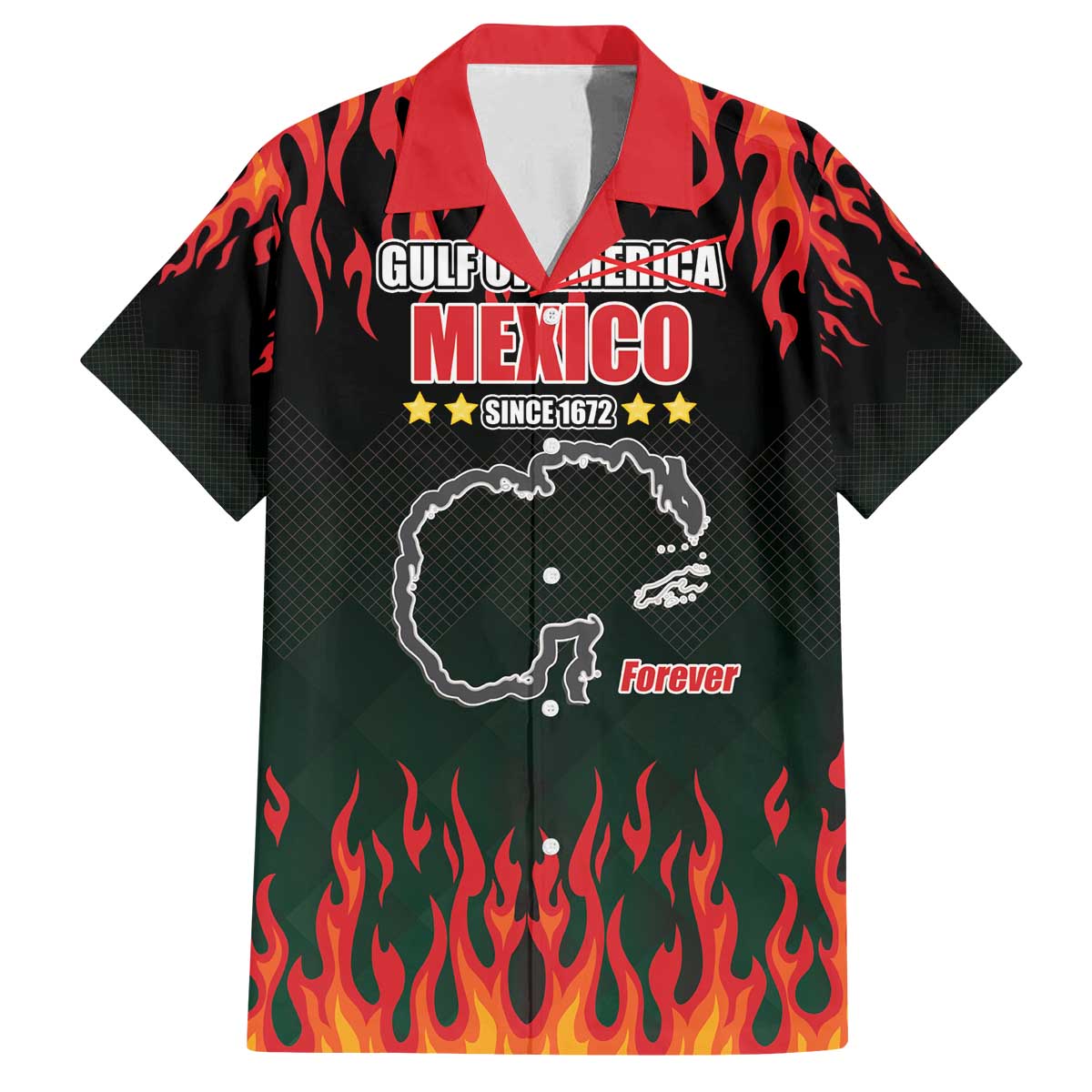 Gulf Of Mexico Since 1672 Family Matching Off The Shoulder Long Sleeve Dress and Hawaiian Shirt Golfo De Mexico and Forever