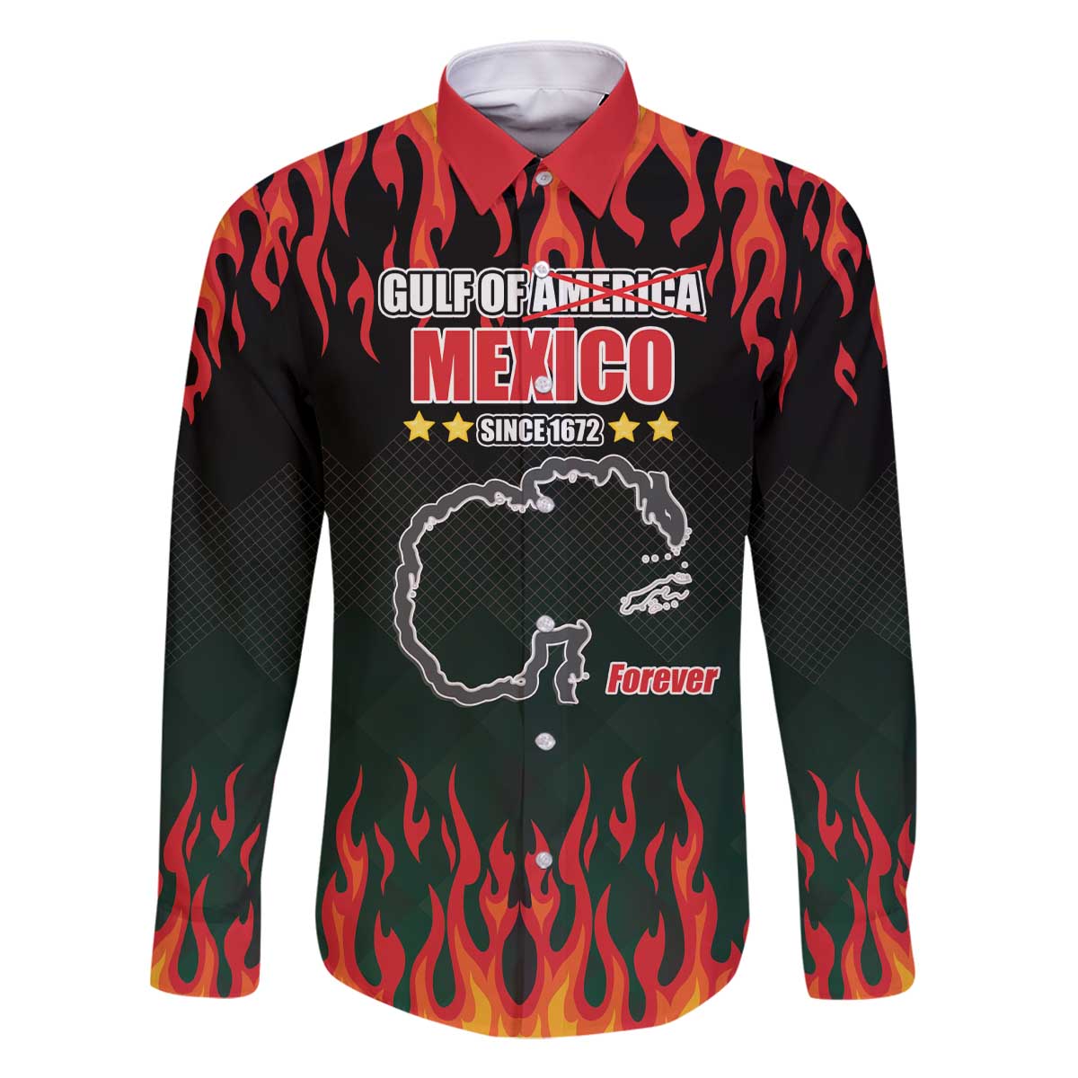 Gulf Of Mexico Since 1672 Family Matching Off The Shoulder Long Sleeve Dress and Hawaiian Shirt Golfo De Mexico and Forever