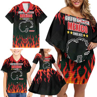 Gulf Of Mexico Since 1672 Family Matching Off Shoulder Short Dress and Hawaiian Shirt Golfo De Mexico and Forever