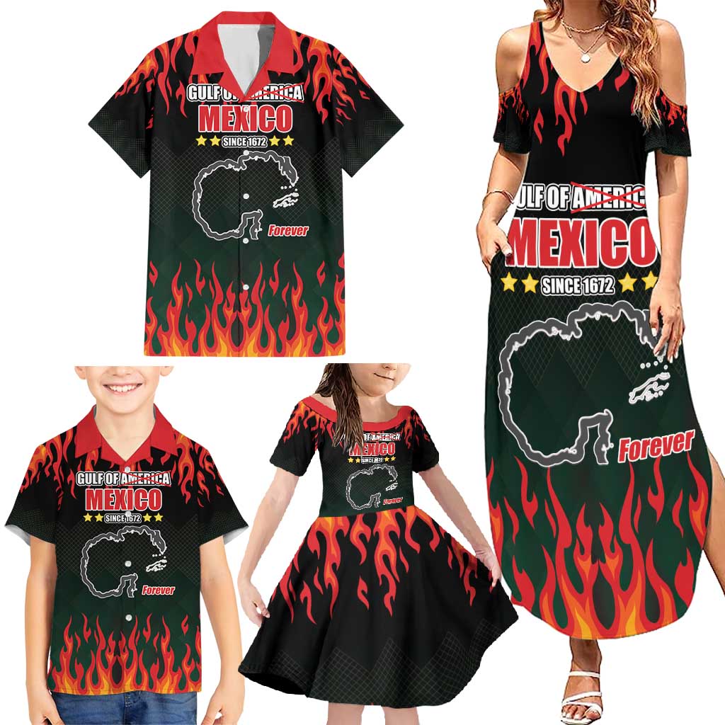 Gulf Of Mexico Since 1672 Family Matching Summer Maxi Dress and Hawaiian Shirt Golfo De Mexico and Forever