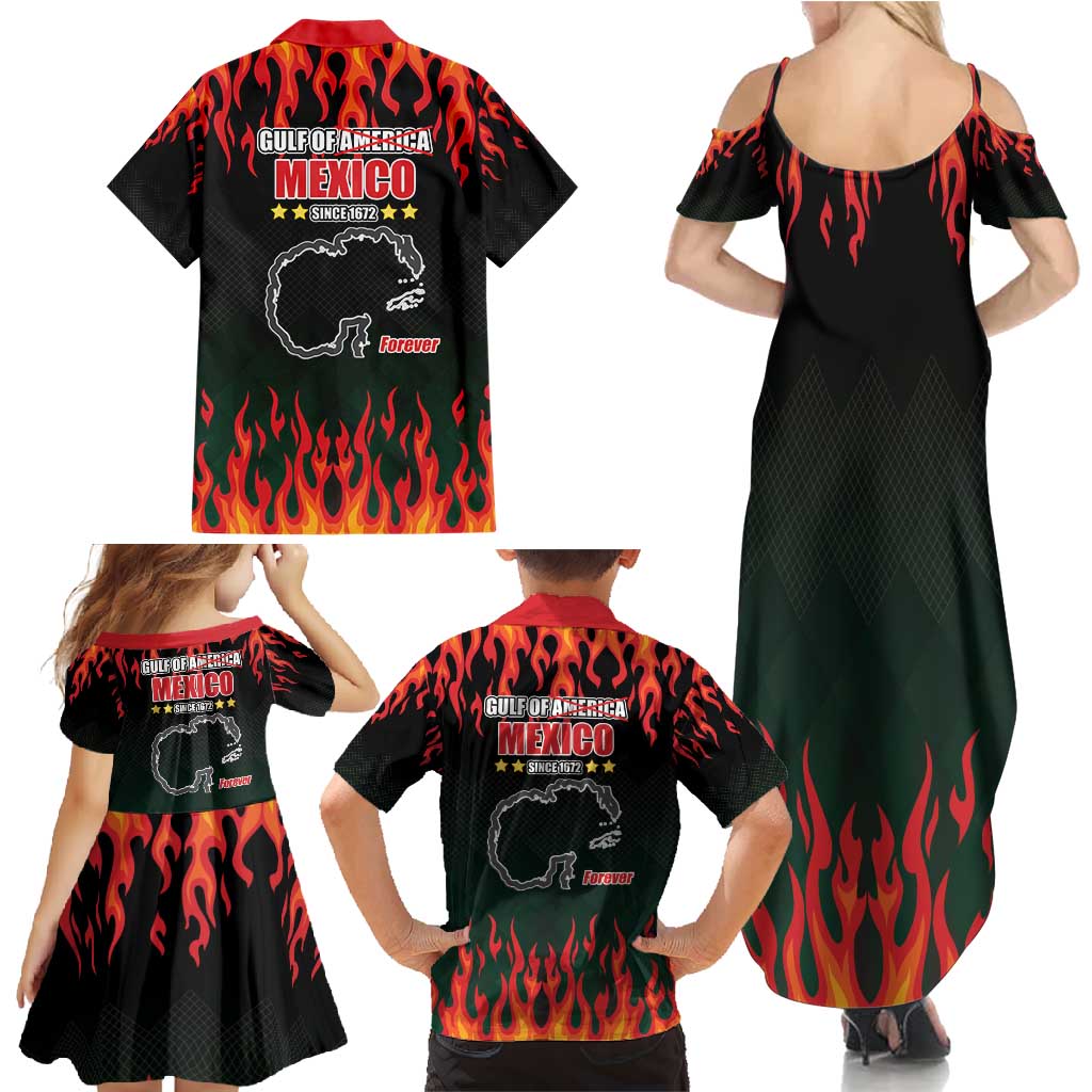 Gulf Of Mexico Since 1672 Family Matching Summer Maxi Dress and Hawaiian Shirt Golfo De Mexico and Forever