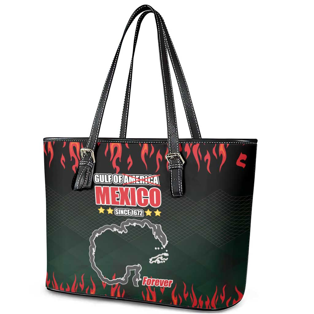 Gulf Of Mexico Since 1672 Leather Tote Bag Golfo De Mexico and Forever