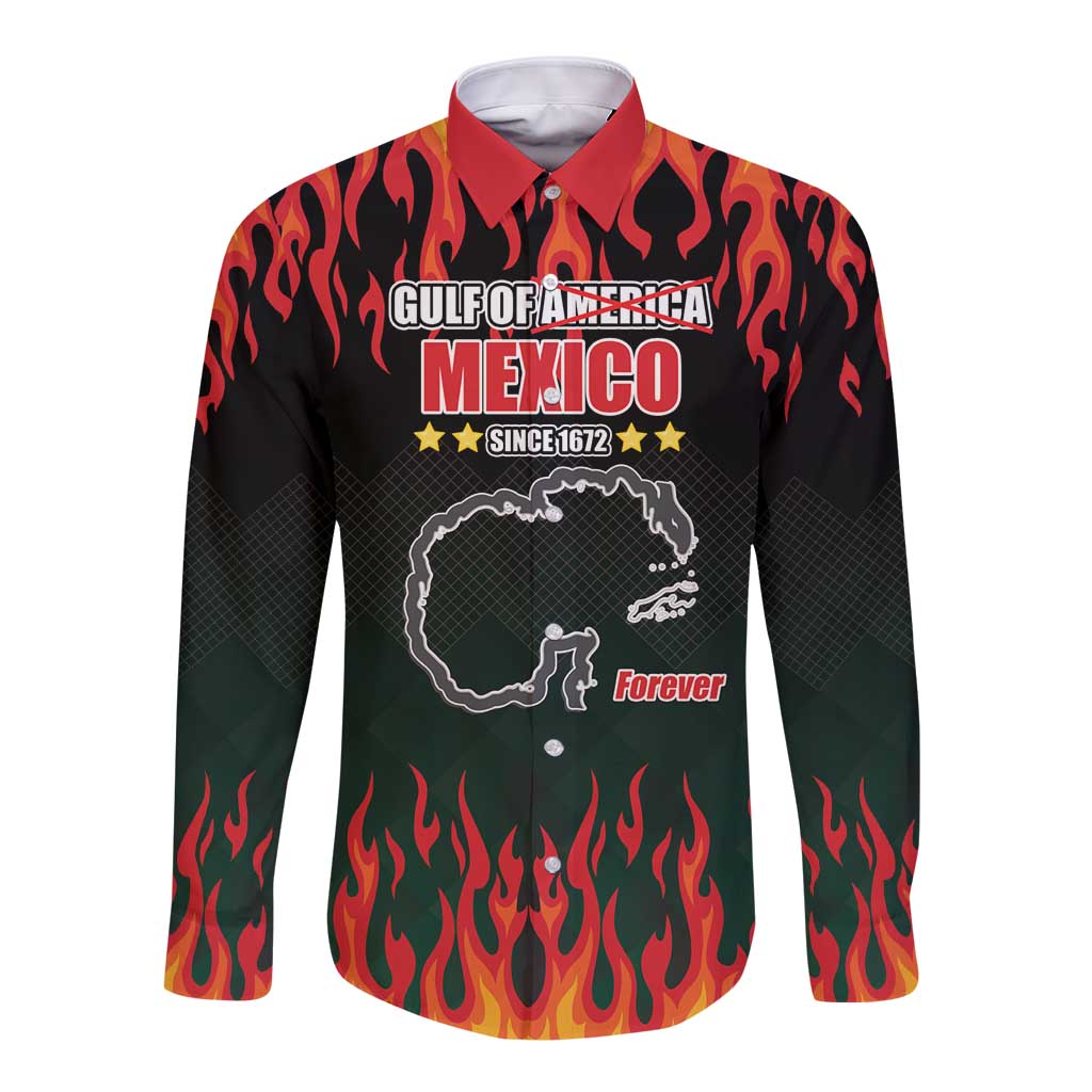 Gulf Of Mexico Since 1672 Long Sleeve Button Shirt Golfo De Mexico and Forever
