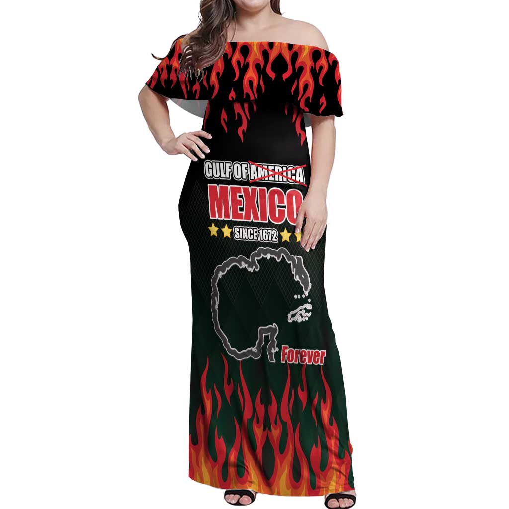Gulf Of Mexico Since 1672 Off Shoulder Maxi Dress Golfo De Mexico and Forever
