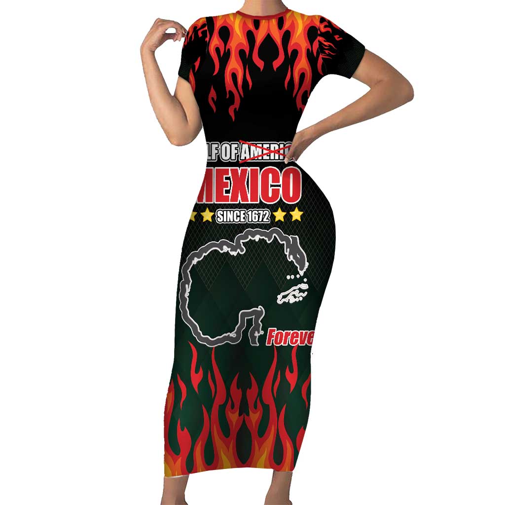 Gulf Of Mexico Since 1672 Short Sleeve Bodycon Dress Golfo De Mexico and Forever