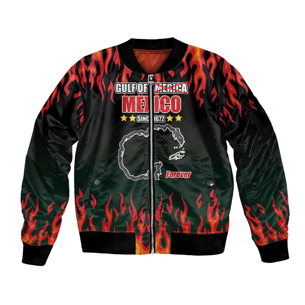 Gulf Of Mexico Since 1672 Sleeve Zip Bomber Jacket Golfo De Mexico and Forever