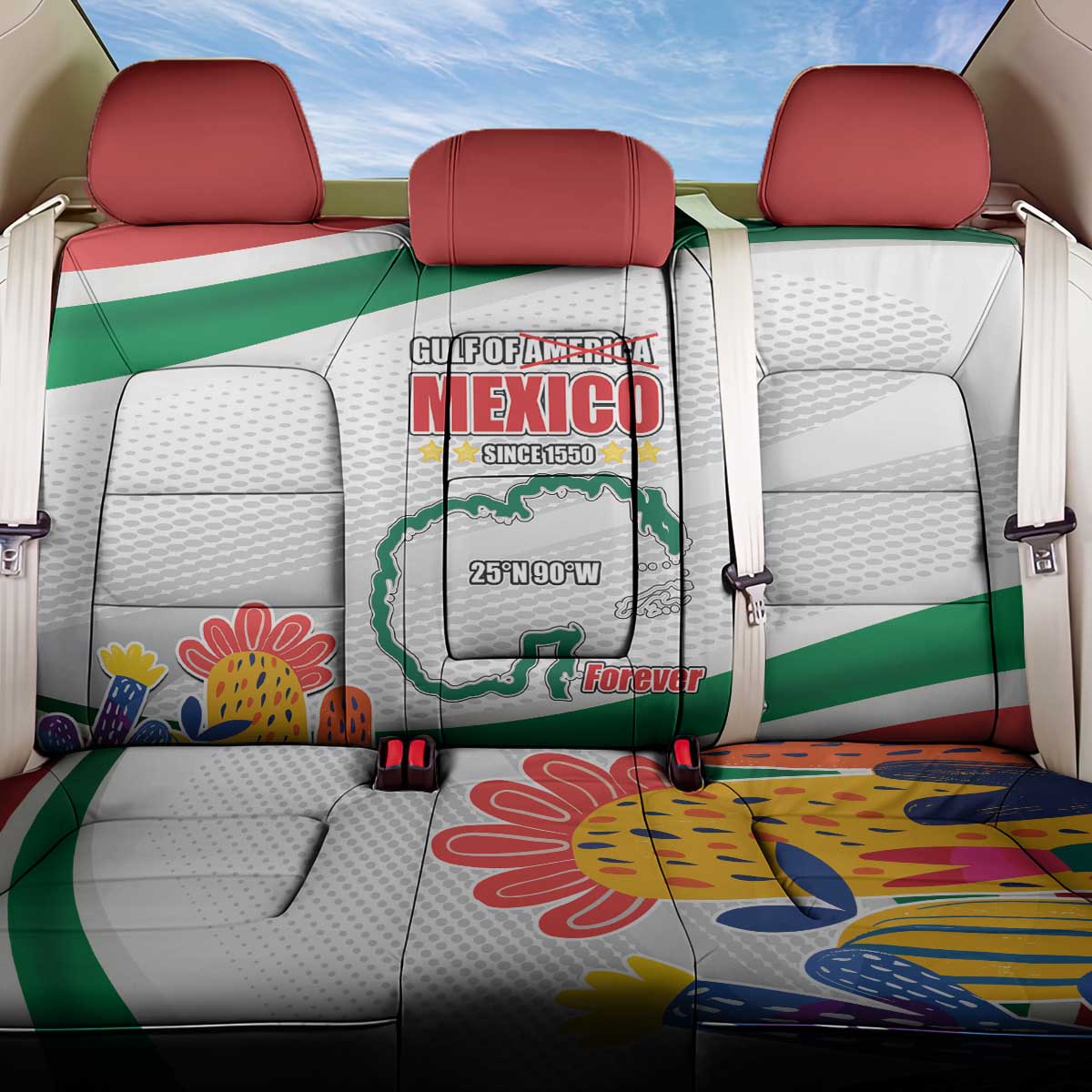 Gulf Of Mexico Since 1550 Back Car Seat Cover Golfo De Mexico Forever