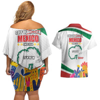 Gulf Of Mexico Since 1550 Couples Matching Off Shoulder Short Dress and Hawaiian Shirt Golfo De Mexico Forever