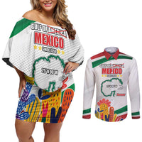 Gulf Of Mexico Since 1550 Couples Matching Off Shoulder Short Dress and Long Sleeve Button Shirt Golfo De Mexico Forever