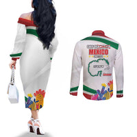 Gulf Of Mexico Since 1550 Couples Matching Off The Shoulder Long Sleeve Dress and Long Sleeve Button Shirt Golfo De Mexico Forever