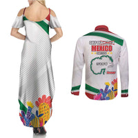Gulf Of Mexico Since 1550 Couples Matching Summer Maxi Dress and Long Sleeve Button Shirt Golfo De Mexico Forever