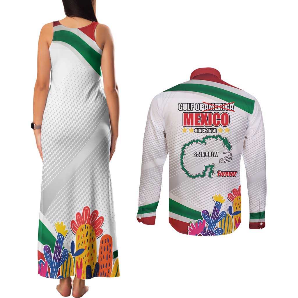 Gulf Of Mexico Since 1550 Couples Matching Tank Maxi Dress and Long Sleeve Button Shirt Golfo De Mexico Forever