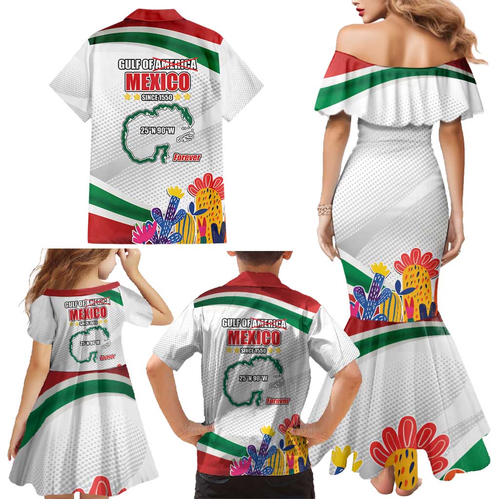 Gulf Of Mexico Since 1550 Family Matching Mermaid Dress and Hawaiian Shirt Golfo De Mexico Forever