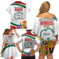 Gulf Of Mexico Since 1550 Family Matching Off Shoulder Short Dress and Hawaiian Shirt Golfo De Mexico Forever