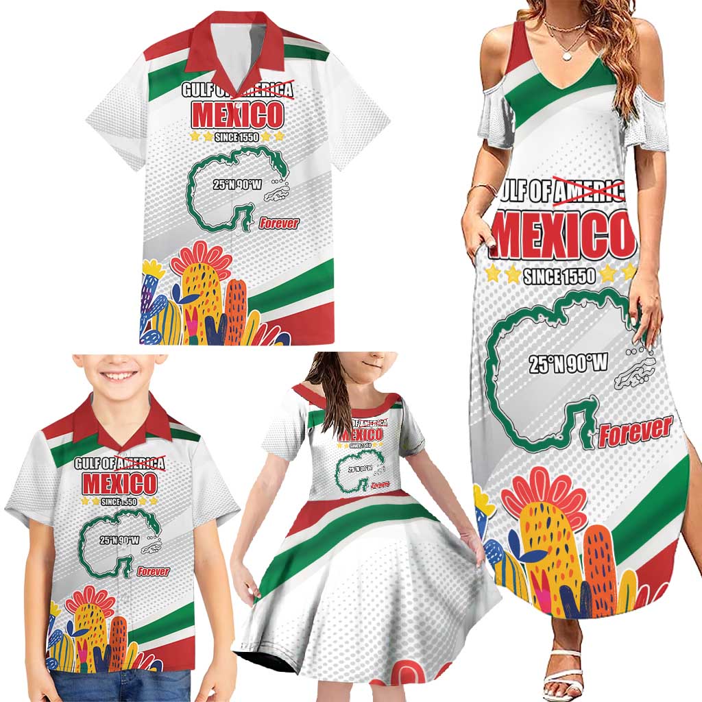 Gulf Of Mexico Since 1550 Family Matching Summer Maxi Dress and Hawaiian Shirt Golfo De Mexico Forever