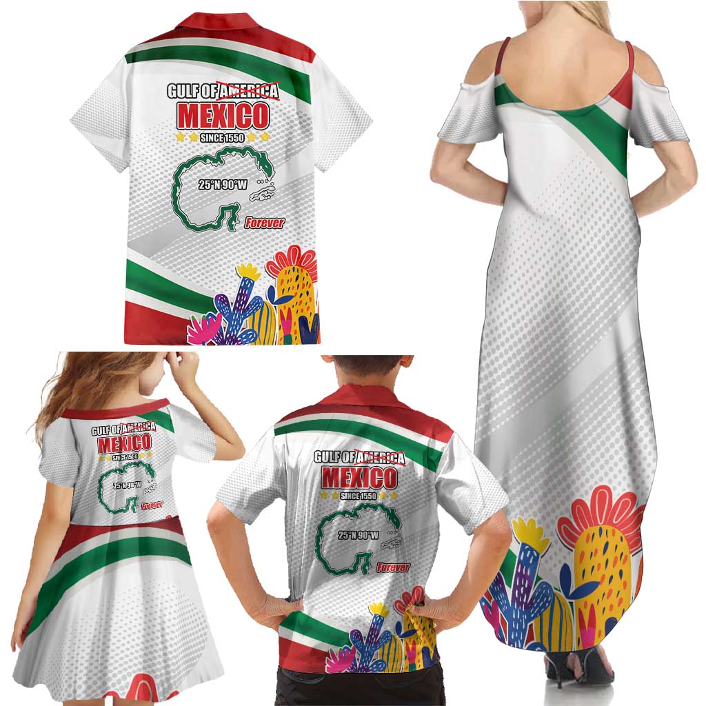 Gulf Of Mexico Since 1550 Family Matching Summer Maxi Dress and Hawaiian Shirt Golfo De Mexico Forever