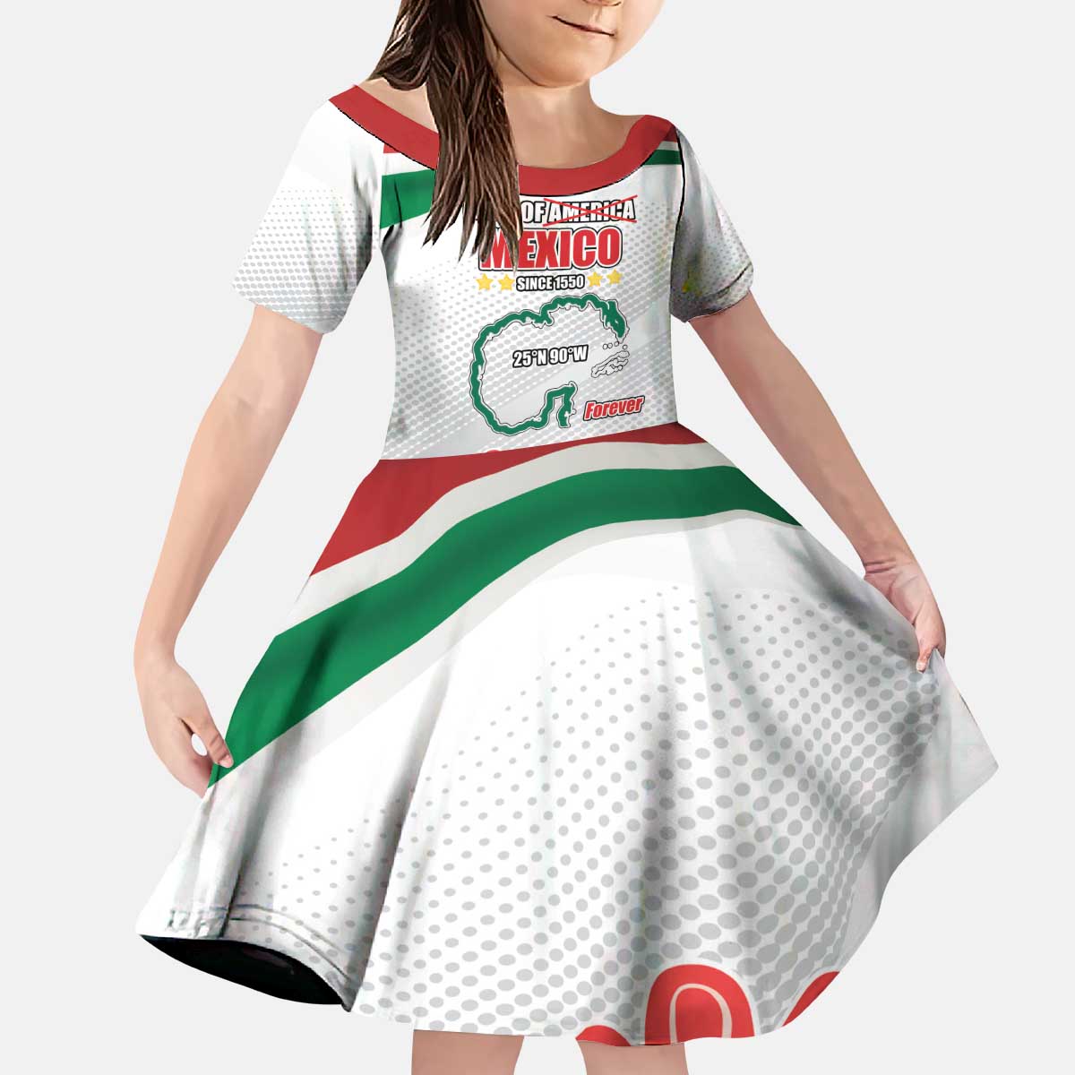Gulf Of Mexico Since 1550 Kid Short Sleeve Dress Golfo De Mexico Forever