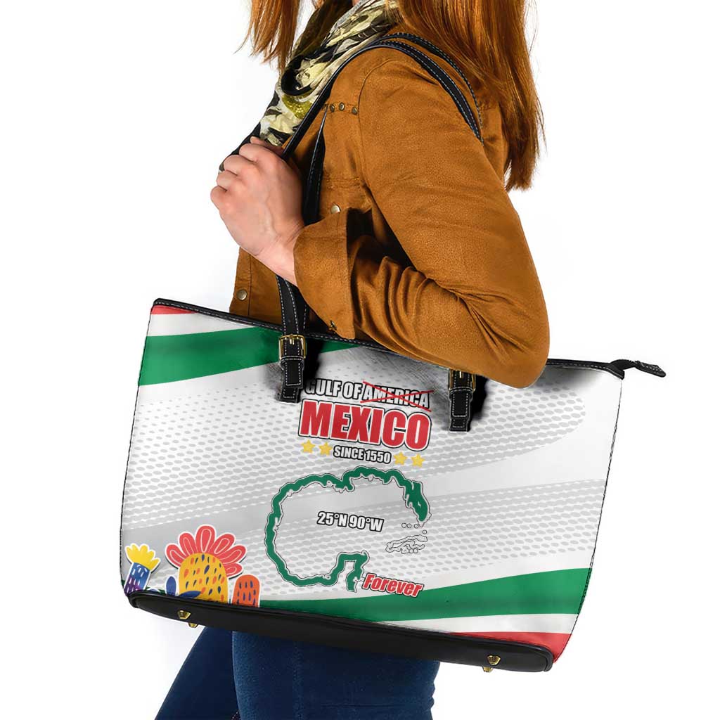 Gulf Of Mexico Since 1550 Leather Tote Bag Golfo De Mexico Forever