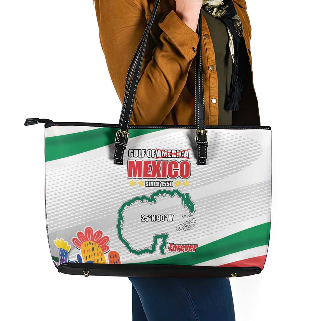 Gulf Of Mexico Since 1550 Leather Tote Bag Golfo De Mexico Forever