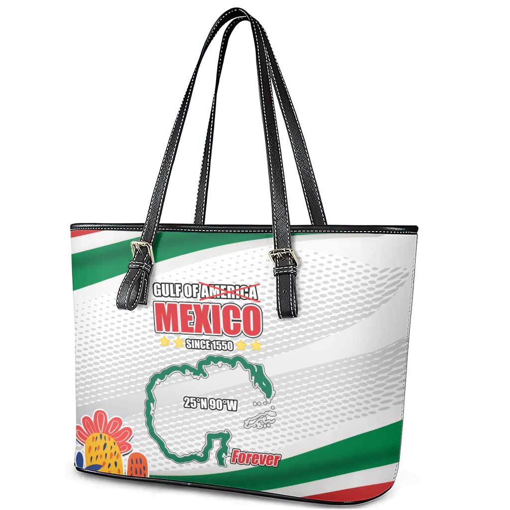 Gulf Of Mexico Since 1550 Leather Tote Bag Golfo De Mexico Forever