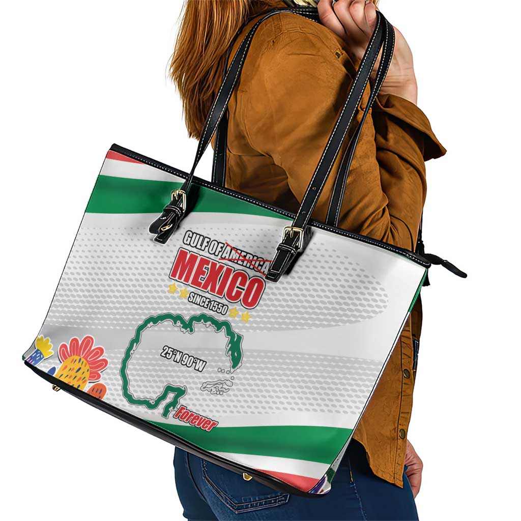 Gulf Of Mexico Since 1550 Leather Tote Bag Golfo De Mexico Forever