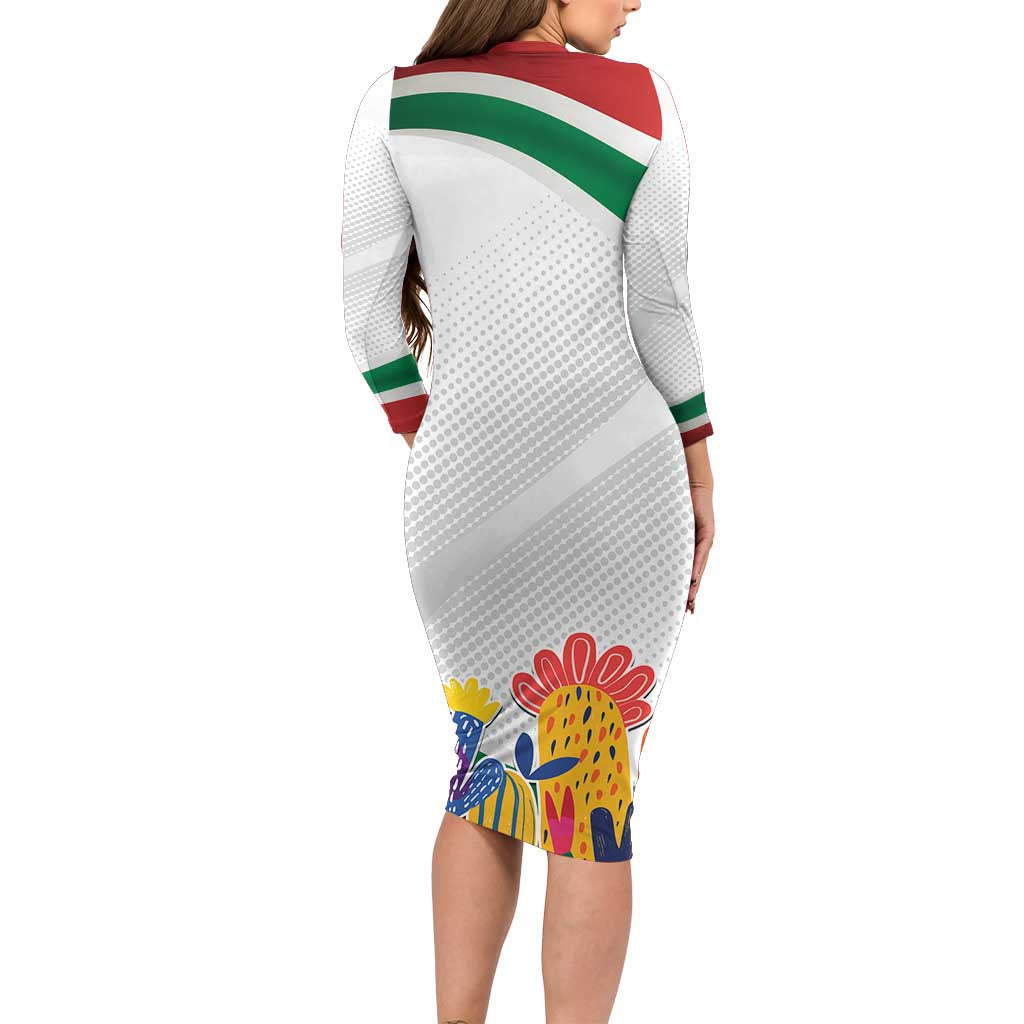 Gulf Of Mexico Since 1550 Long Sleeve Bodycon Dress Golfo De Mexico Forever