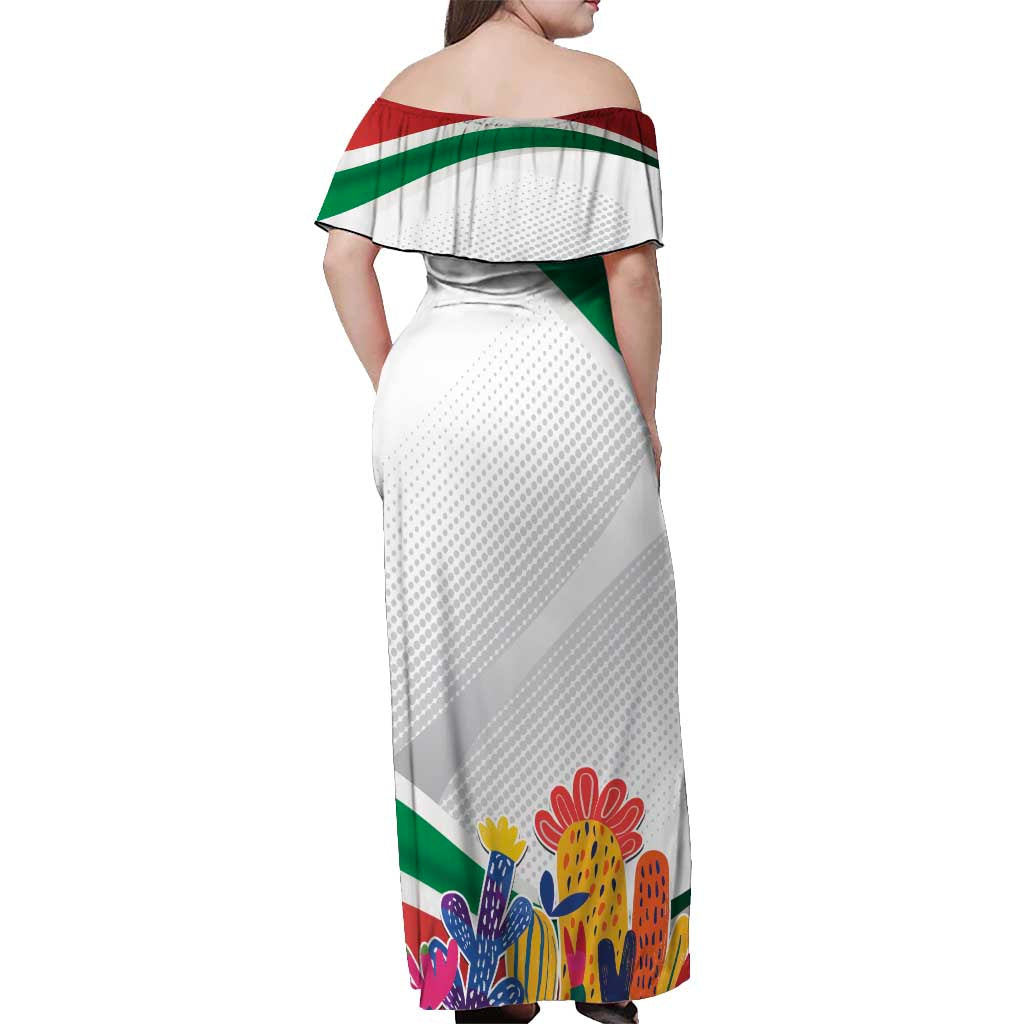 Gulf Of Mexico Since 1550 Off Shoulder Maxi Dress Golfo De Mexico Forever