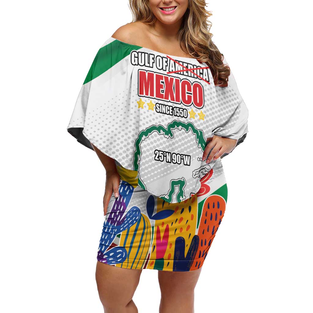 Gulf Of Mexico Since 1550 Off Shoulder Short Dress Golfo De Mexico Forever