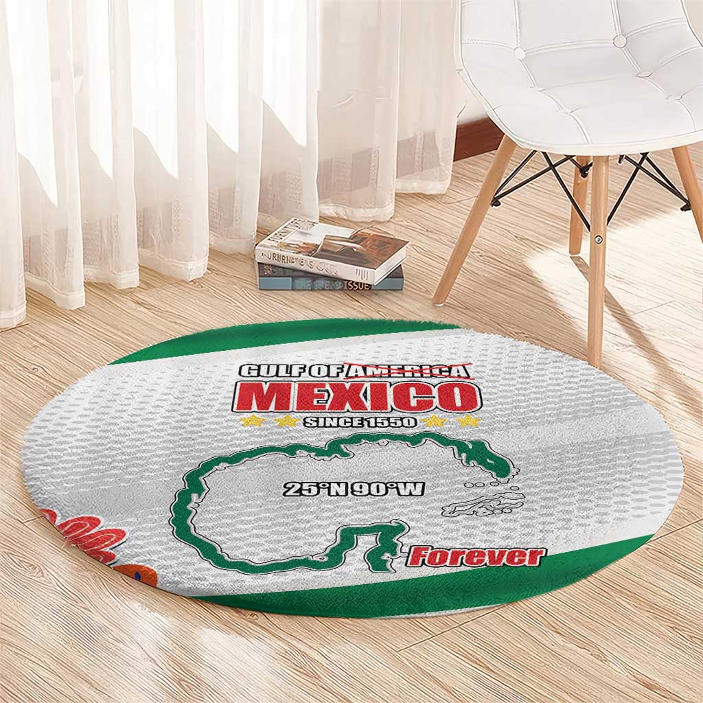 Gulf Of Mexico Since 1550 Round Carpet Golfo De Mexico Forever