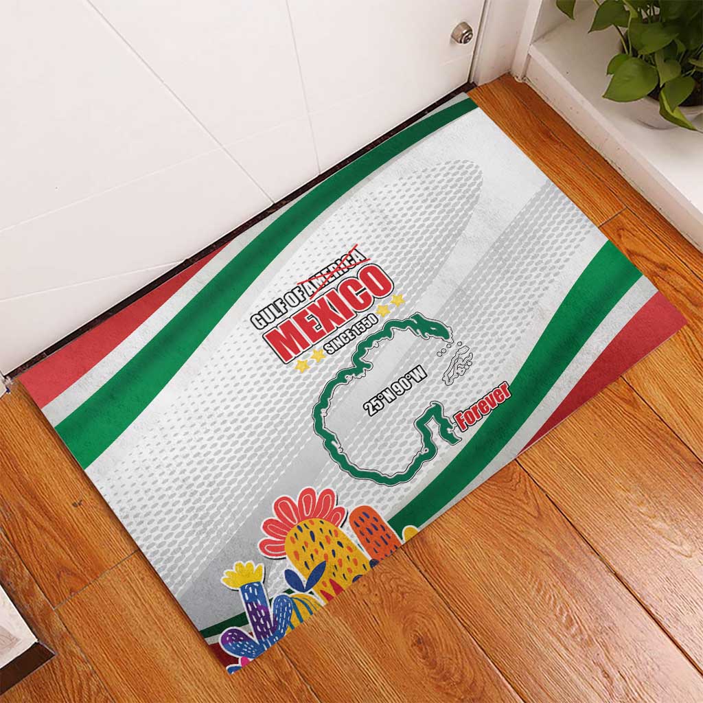 Gulf Of Mexico Since 1550 Rubber Doormat Golfo De Mexico Forever