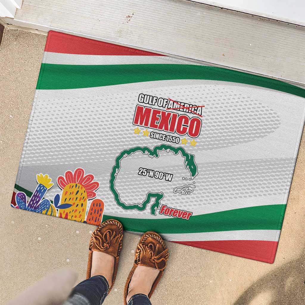 Gulf Of Mexico Since 1550 Rubber Doormat Golfo De Mexico Forever