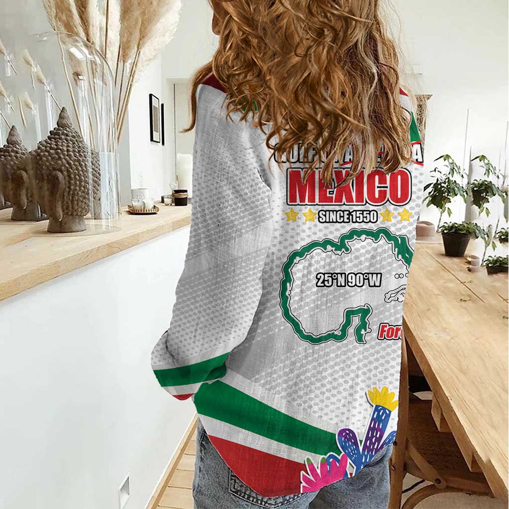 Gulf Of Mexico Since 1550 Women Casual Shirt Golfo De Mexico Forever