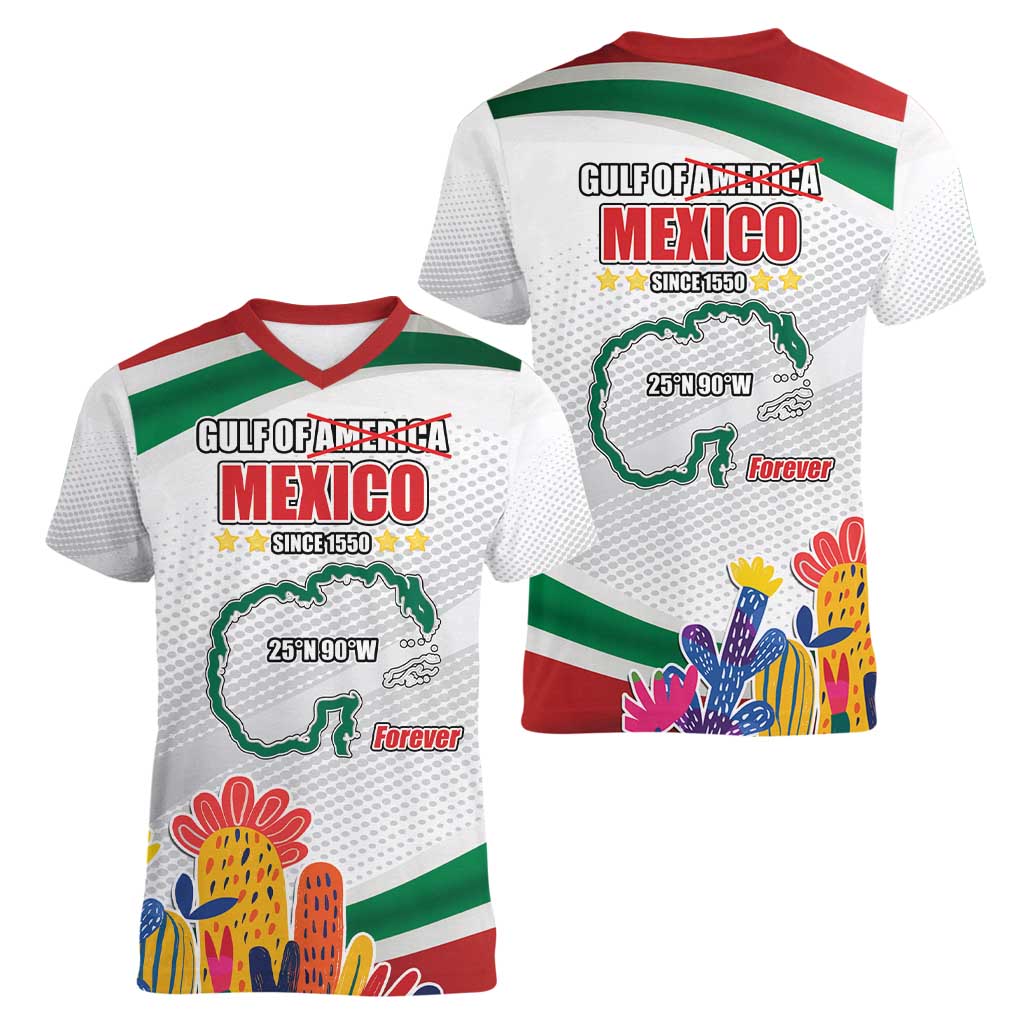 Gulf Of Mexico Since 1550 Women V-Neck T-Shirt Golfo De Mexico Forever