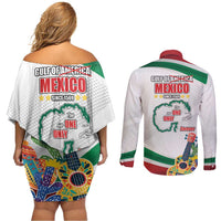 Gulf Of Mexico Since 1569 Couples Matching Off Shoulder Short Dress and Long Sleeve Button Shirt Golfo De Mexico The One and Only LT17