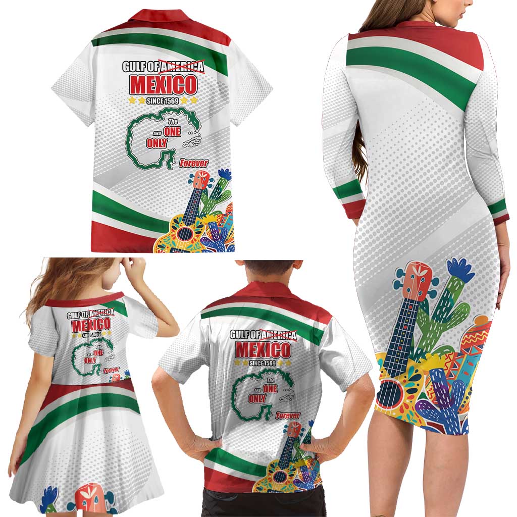 Gulf Of Mexico Since 1569 Family Matching Long Sleeve Bodycon Dress and Hawaiian Shirt Golfo De Mexico The One and Only LT17