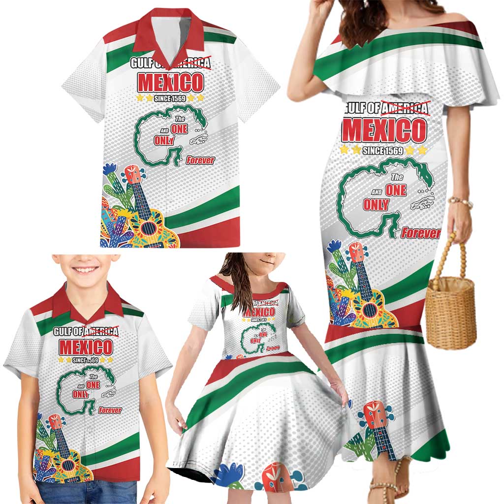 Gulf Of Mexico Since 1569 Family Matching Mermaid Dress and Hawaiian Shirt Golfo De Mexico The One and Only LT17