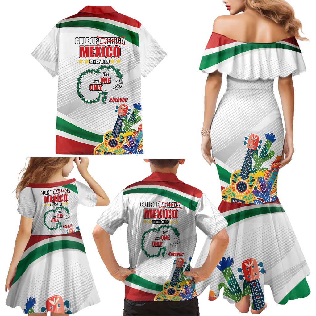 Gulf Of Mexico Since 1569 Family Matching Mermaid Dress and Hawaiian Shirt Golfo De Mexico The One and Only LT17