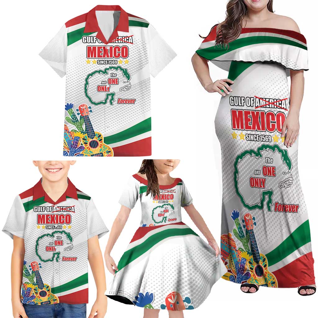 Gulf Of Mexico Since 1569 Family Matching Off Shoulder Maxi Dress and Hawaiian Shirt Golfo De Mexico The One and Only LT17
