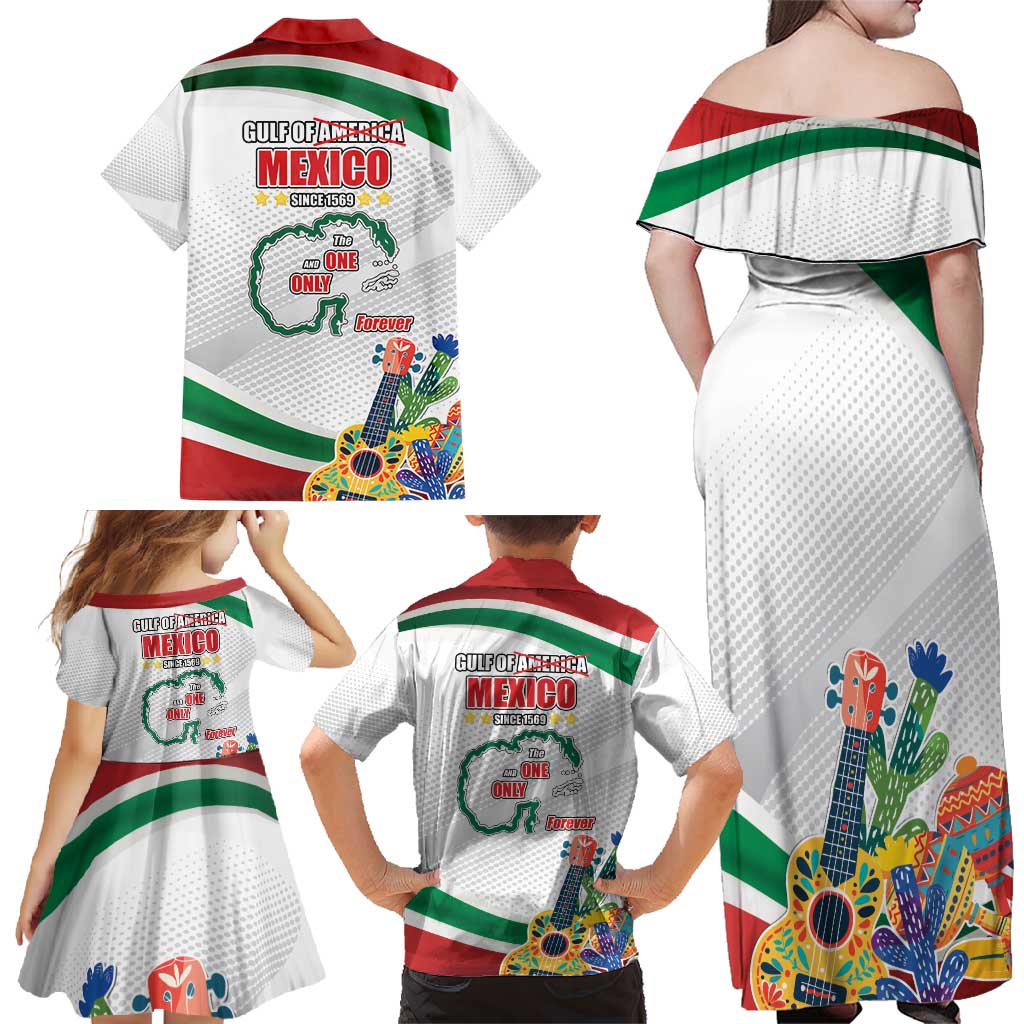 Gulf Of Mexico Since 1569 Family Matching Off Shoulder Maxi Dress and Hawaiian Shirt Golfo De Mexico The One and Only LT17