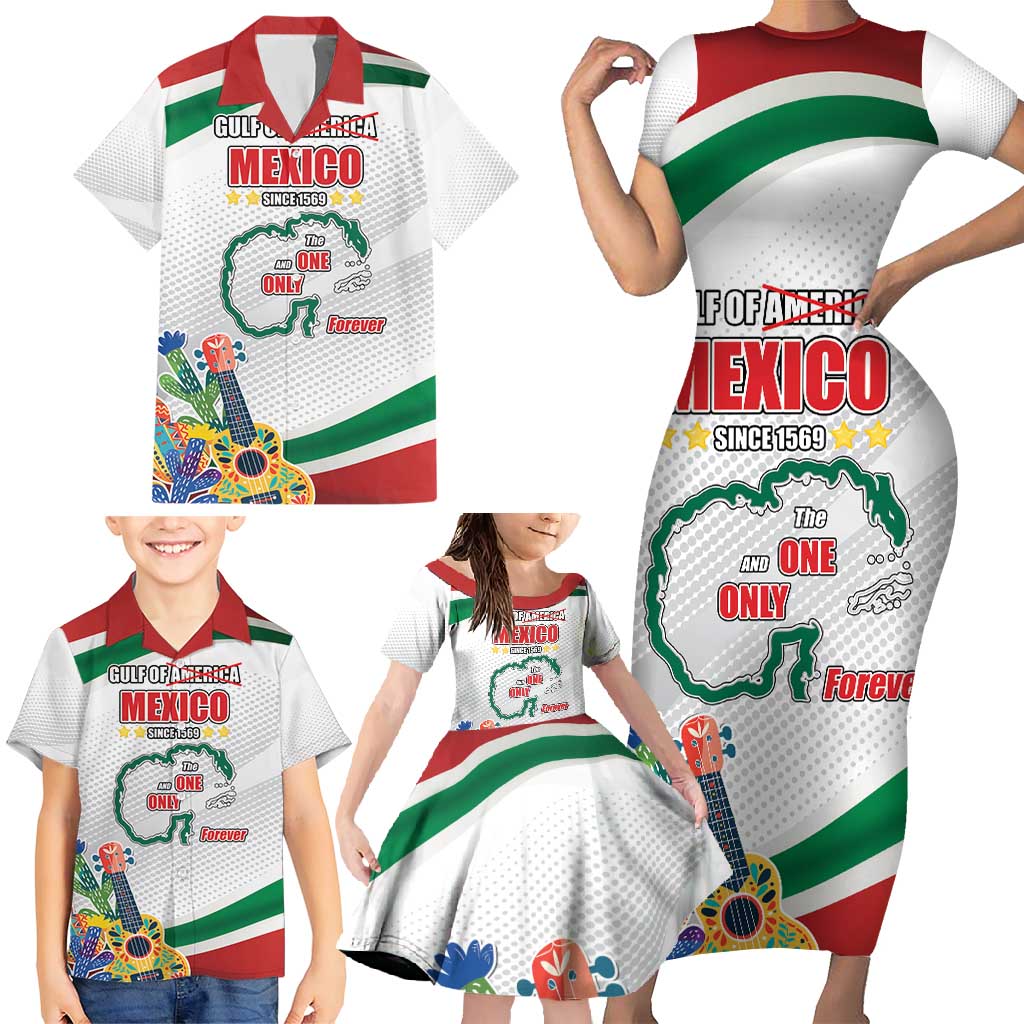 Gulf Of Mexico Since 1569 Family Matching Short Sleeve Bodycon Dress and Hawaiian Shirt Golfo De Mexico The One and Only LT17
