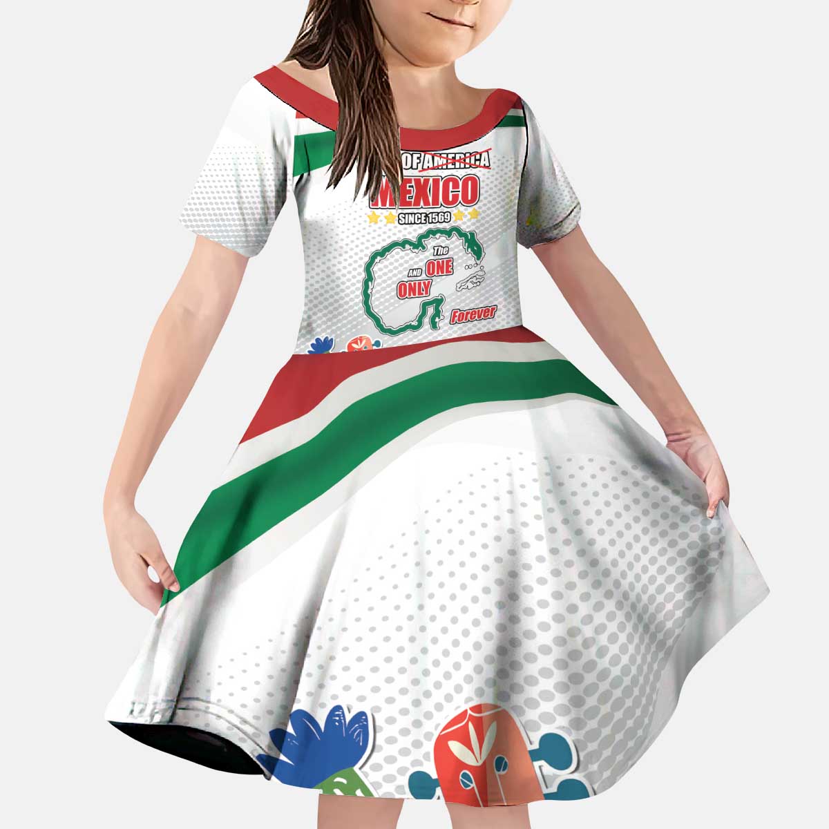 Gulf Of Mexico Since 1569 Kid Short Sleeve Dress Golfo De Mexico The One and Only LT17