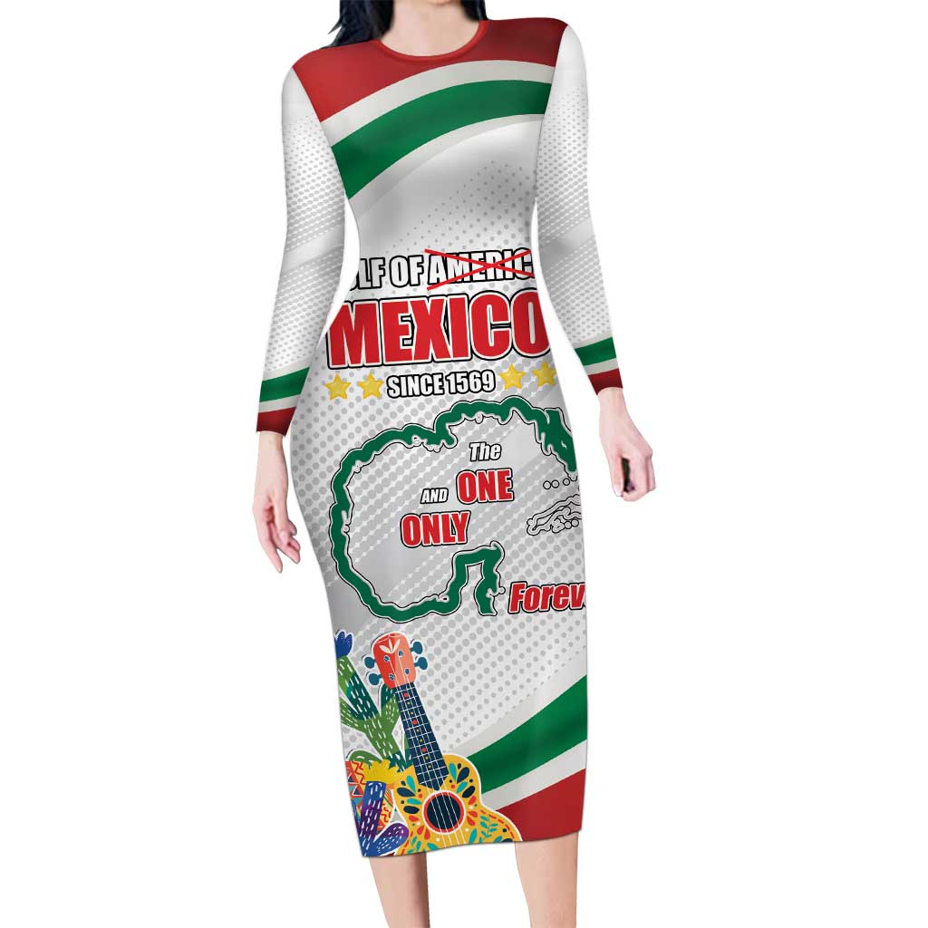 Gulf Of Mexico Since 1569 Long Sleeve Bodycon Dress Golfo De Mexico The One and Only LT17