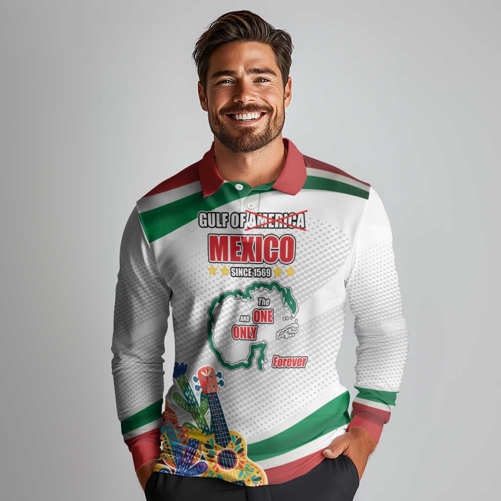 Gulf Of Mexico Since 1569 Long Sleeve Polo Shirt Golfo De Mexico The One and Only LT17